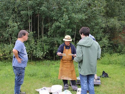 Gearbeitet wurde mitten im Grünen. Eine tolle Atmosphäre.