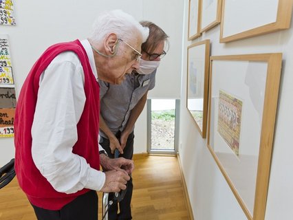 Künstler Robert Burda (links) und Kunsttherapeut Thomas Schwarm (rechts)